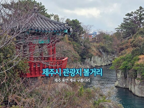 제주시 관광지 볼거리 제주 용연 계곡 구름다리