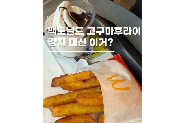 맥도날드 고구마후라이 메뉴 초코츄러스 선데이까지