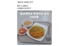 충남대 천원 조식 논란
