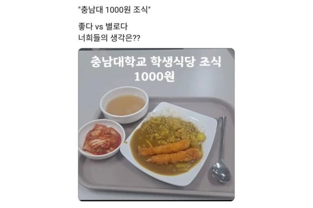 충남대 천원 조식 논란