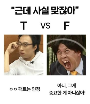 T와 F가 다르게 해석하는말
