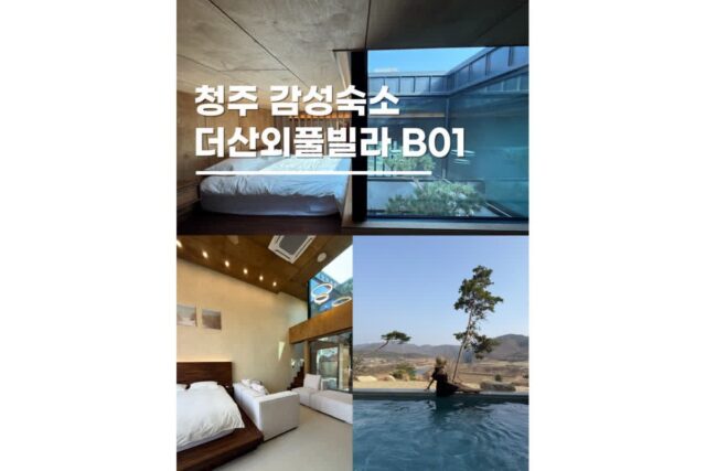 충북감성숙소 풀빌라 독채펜션 더산외 B01호 숙박 바베큐 조식