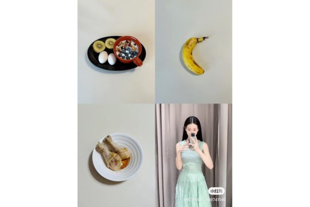 62kg ＞ 47kg 로 감량한 중국인 여자의 하루 식단