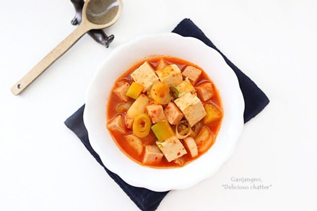 스팸 고추장찌개 레시피 간단 찌개 요리 햄감자찌개