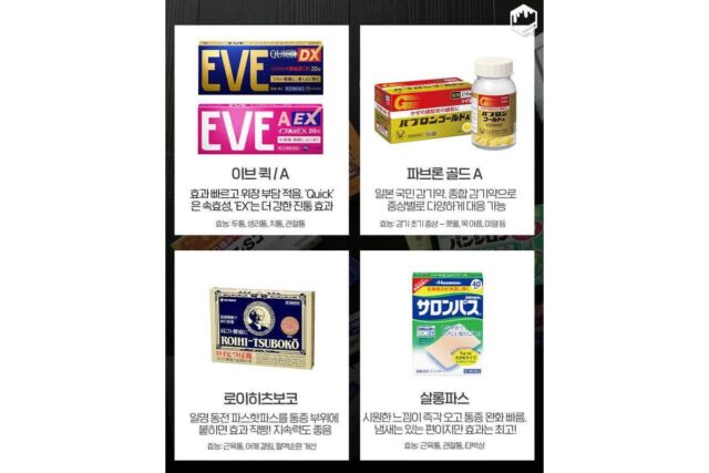 일본 여행 시 사오면 좋은 의약품