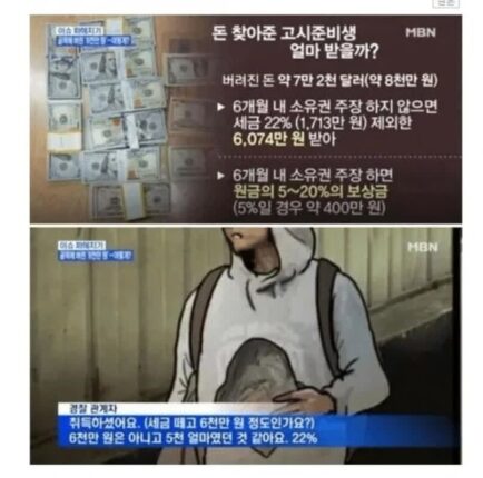 길에서 7만 2천 달러 주운 고시생