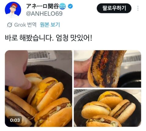 일본에서 유행하는 치즈버거 100배 맛있게 먹는 방법.x
