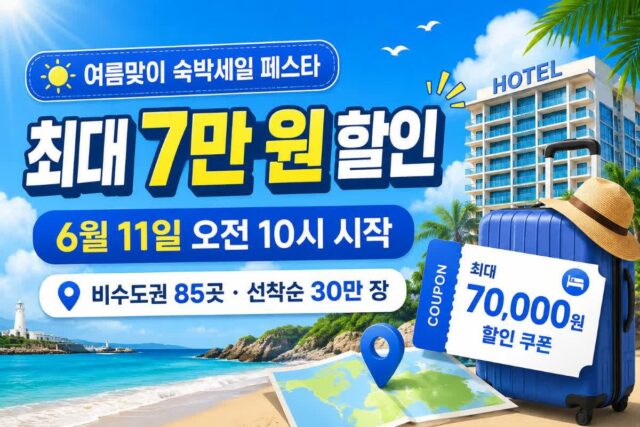 112억 추경 예산으로 살리는 지역 경제! 여름맞이 숙박세일 페스타 최대 7만 원 할인 혜택!