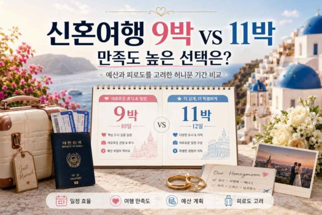 유럽 신혼여행 9박 vs 11박, 만족도 높은 선택은?