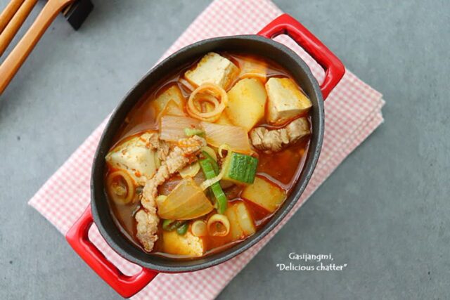 삼겹살 된장찌개 레시피 쫄깃 구수한 돼지고기된장찌개 만드는 법