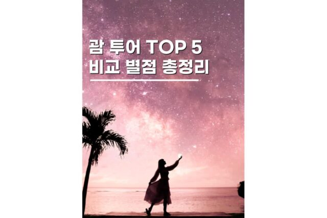 괌투어 자유여행 추천 액티비티 5개 비교 별점 순서 정하기