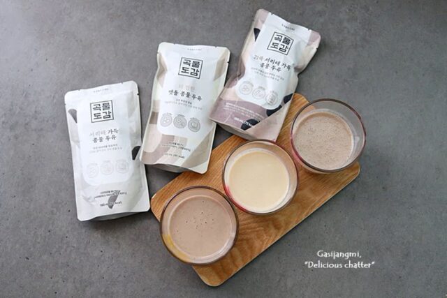 곡물도감 콩물두유 더 진한 맷돌 콩물두유 콩국수 만들기 서리태 콩물두유