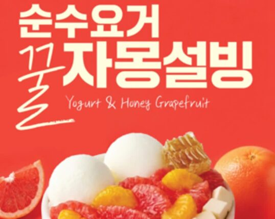 [리얼푸드] 자몽·벌집꿀 올렸어요…설빙 ‘순수요거꿀자몽설빙’