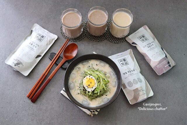 콩국수만들기 더 진한 맷돌 콩물두유로 간단하게 우리 집 필수템 곡물도감 콩물두유