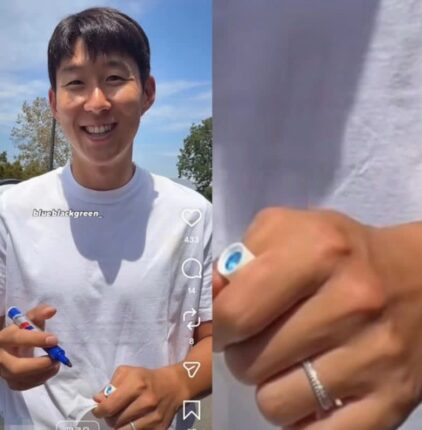 “좋은 아빠 되고 싶다”던 손흥민, 왼손 약지 반지의 정체는?!