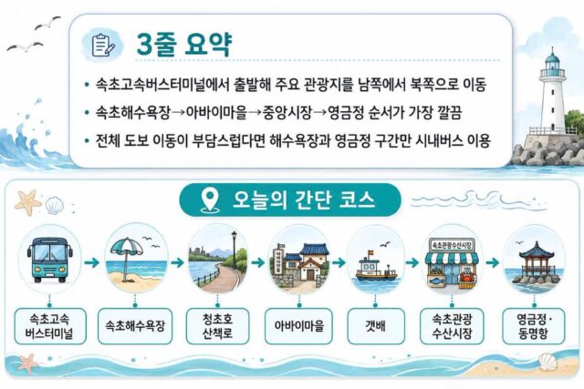 “차 없으면 설악산만 빼세요” 혼자 떠나는 속초 뚜벅이 여행