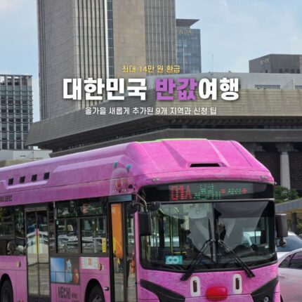 “여행비 절반 환급받고 떠나자!” 문체부 하반기 대한민국 반값여행 신규 지역 및 신청법 총정리