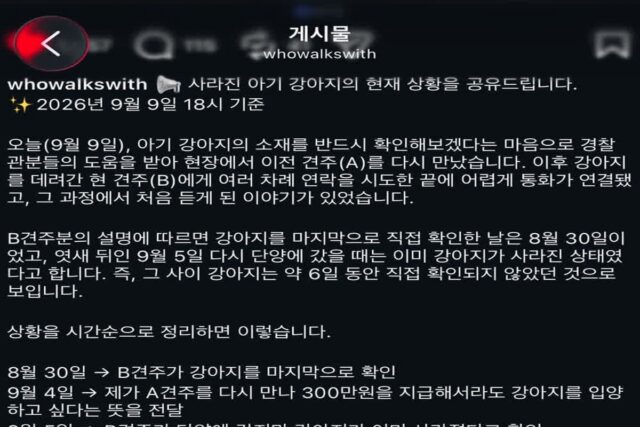 단 며칠만에 사라진 아기강아지 (현재상황 있음) – 2탄