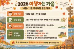 2026 여행가는 가을, 여행 계획 있다면 9월 22일 오전 10시 기억하세요