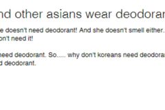 한국인들이 몸에서 냄새가 나지 않는 이유