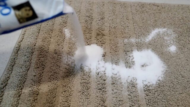 세탁이 어려운 카펫에 베이킹소다를 뿌려 봤더니..