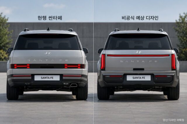 “싼타페, 욕 먹더니 결국..” 후면 디자인 풀체인지급 예상도 난리!