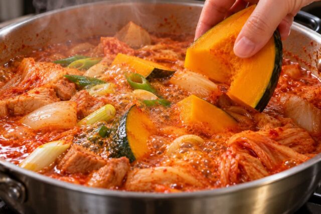“늙은 호박 김치찌개에 넣어 보세요” 차원이 다른 맛 나오는 주부 9단 레시피.